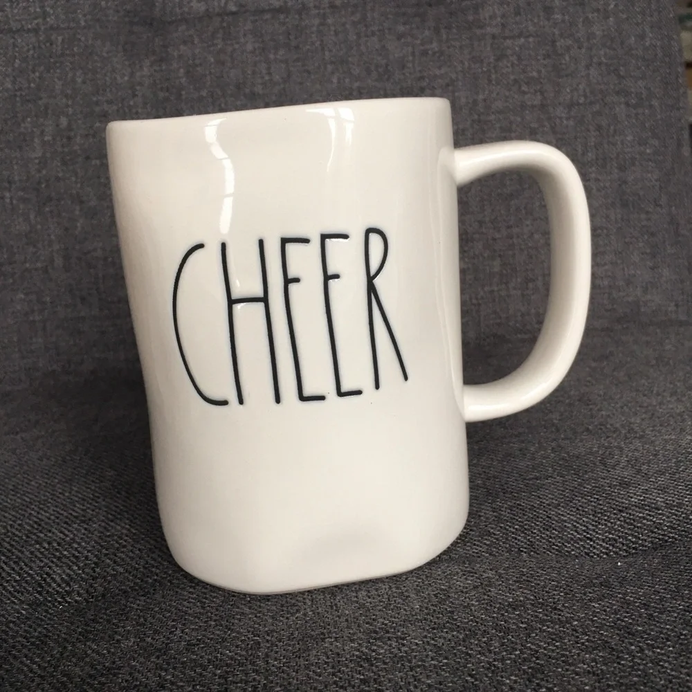 Rae Dunn “CHEER” Coffee Mug, Ivory, Black, 16 oz